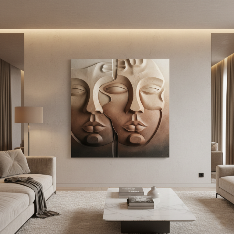 Abstract Dual Face 3D Sculptural Wall Art