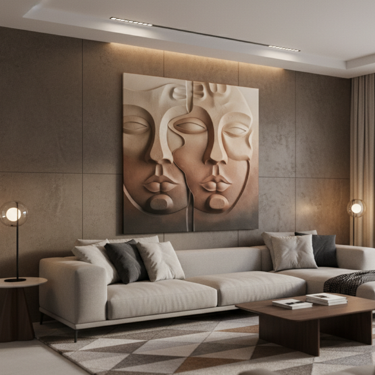Abstract Dual Face 3D Sculptural Wall Art