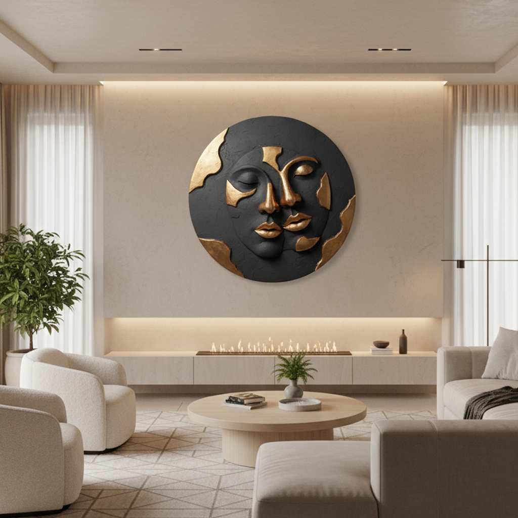 Circular Abstract Face 3D Wall Art