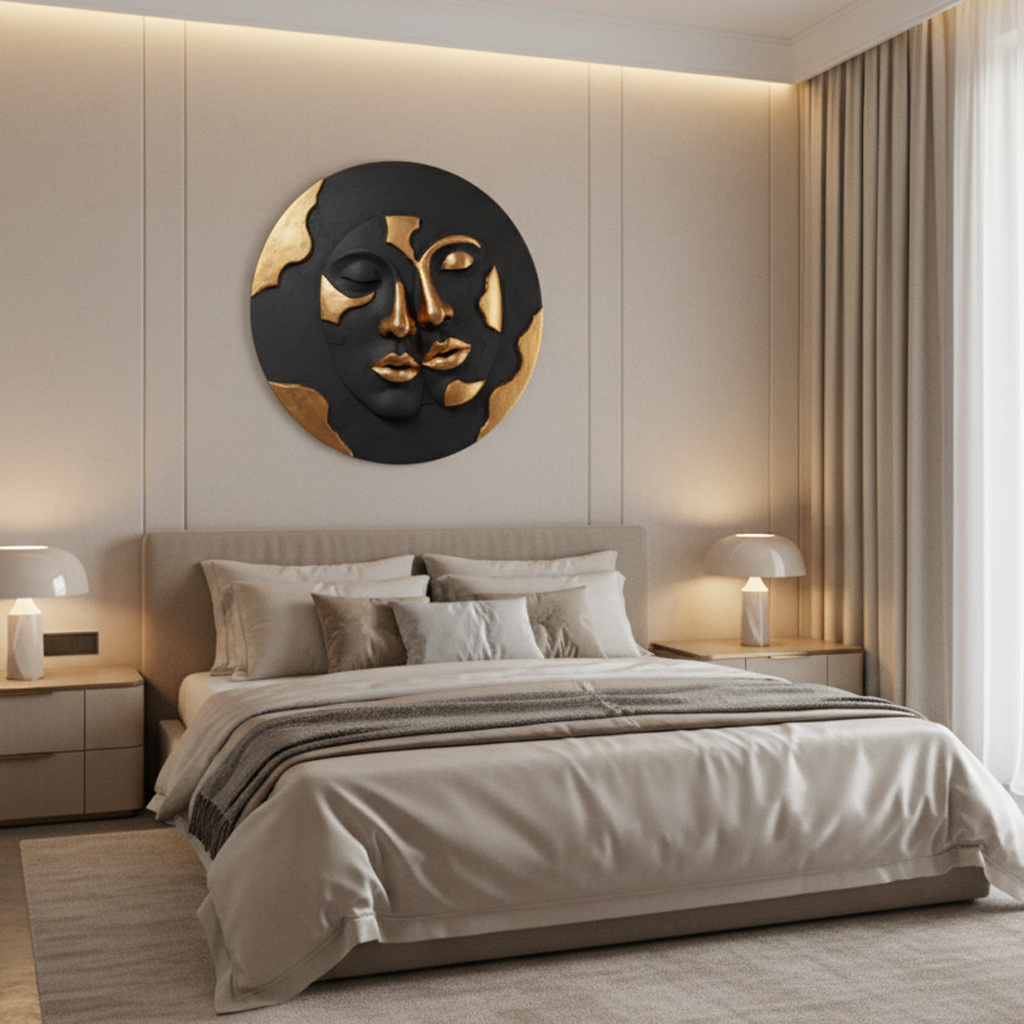 Circular Abstract Face 3D Wall Art