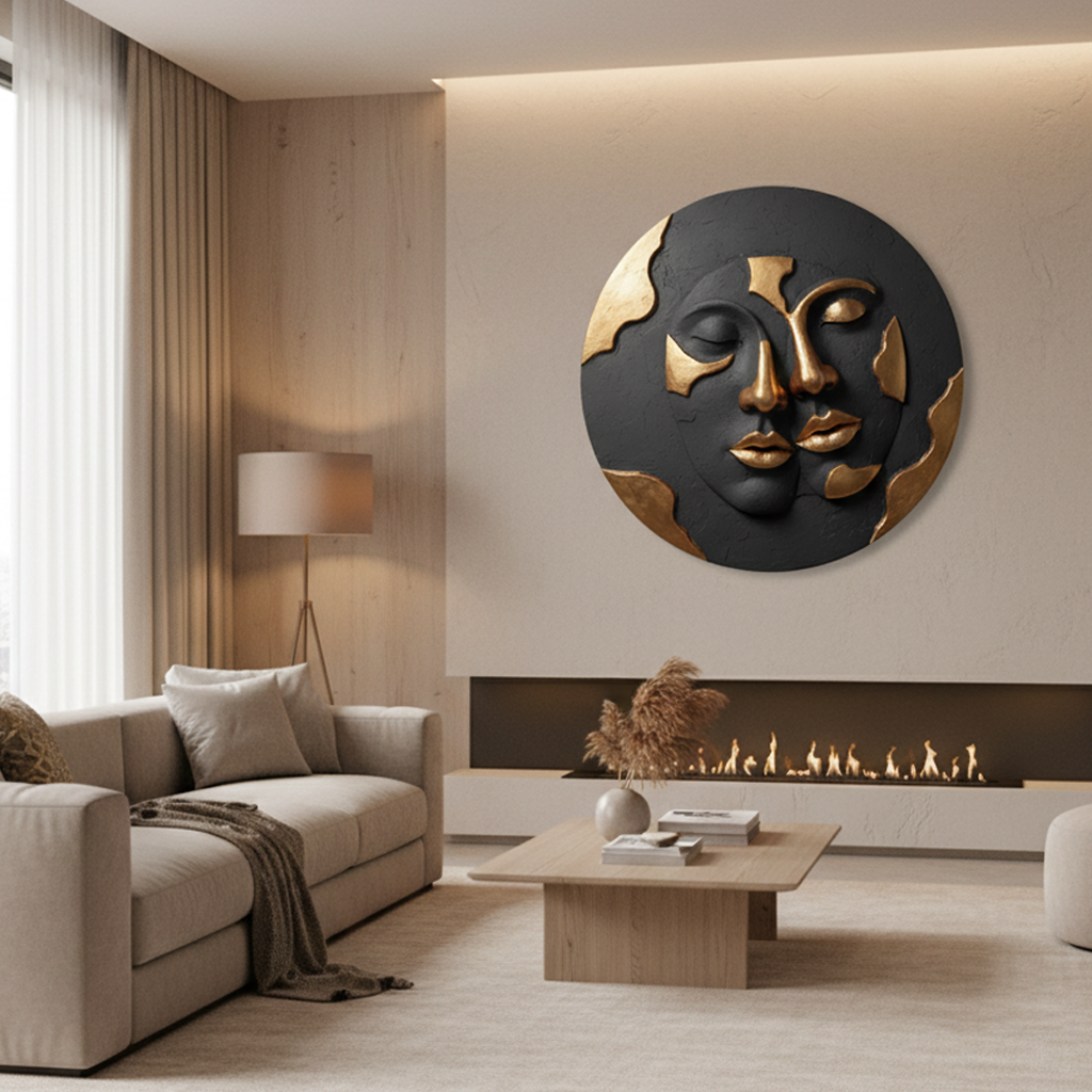 Circular Abstract Face 3D Wall Art