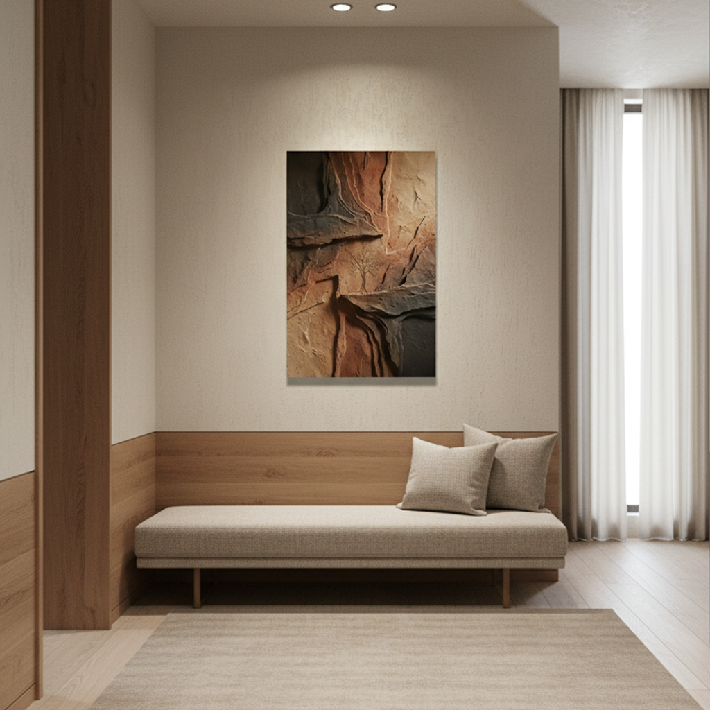 Earthy Textured Landscape Abstract 3D Wall Art