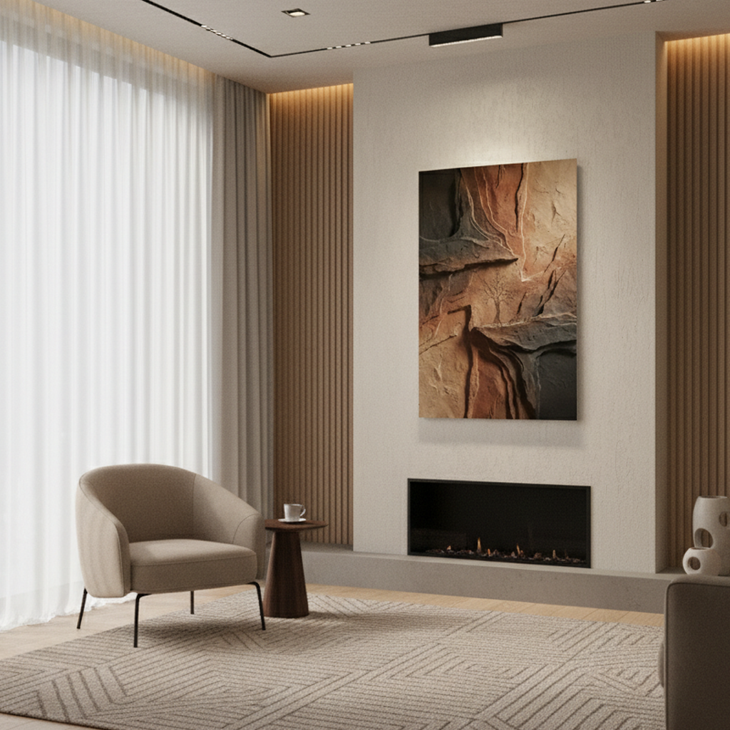 Earthy Textured Landscape Abstract 3D Wall Art