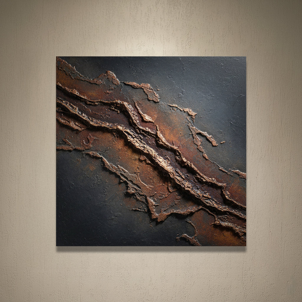 Rusted Metal Textured Abstract 3D Wall Art